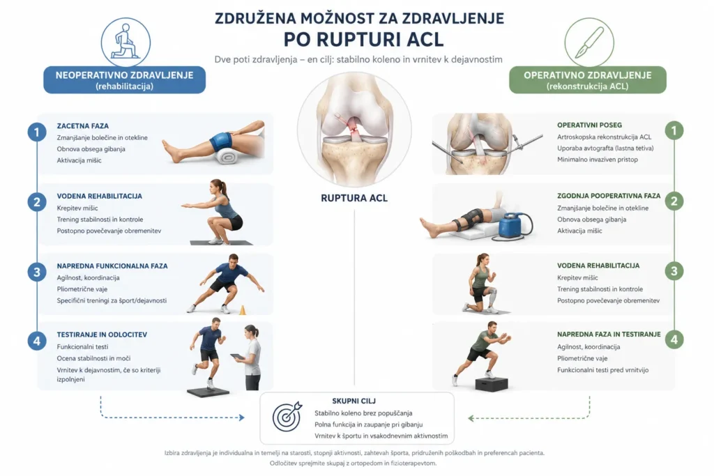 Primerjava neoperativnega zdravljenja ACL in rekonstrukcije sprednje križne vezi