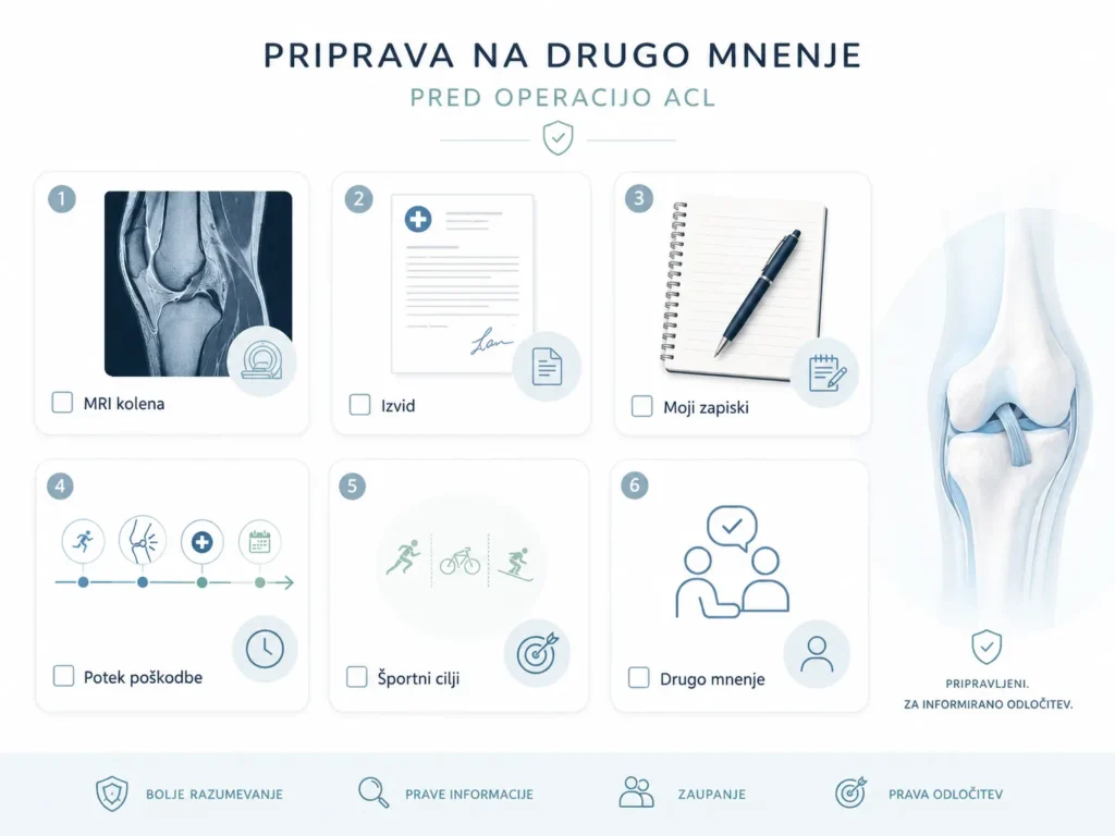 MRI izvid, slike in informacije, ki jih je smiselno prinesti na drugo mnenje za ACL