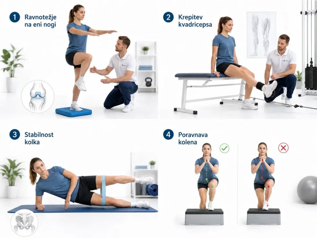Vaje za moč, stabilnost in kontrolo gibanja pri ACL rehabilitaciji